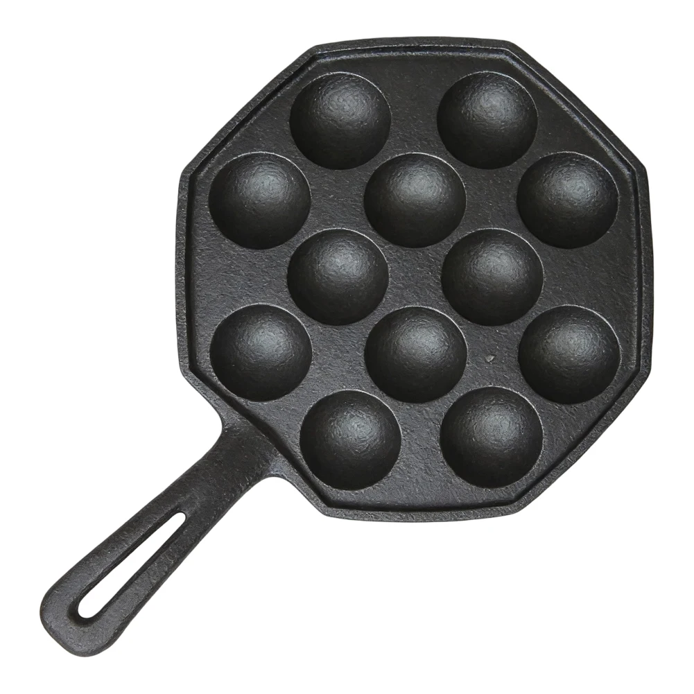 Takoyaki Grill Plate - Cast Iron 12 Pits For Baking