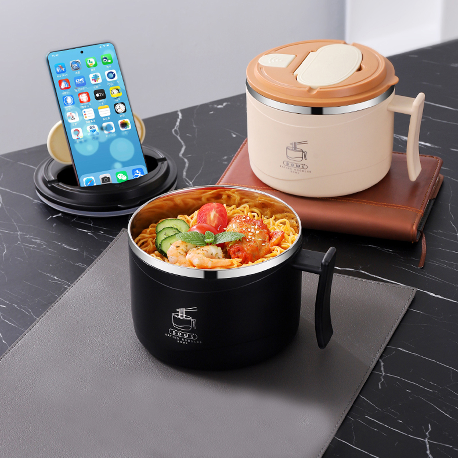 Dim Sum Basket - 1300ml Ramen Bowl With Lid Stainless