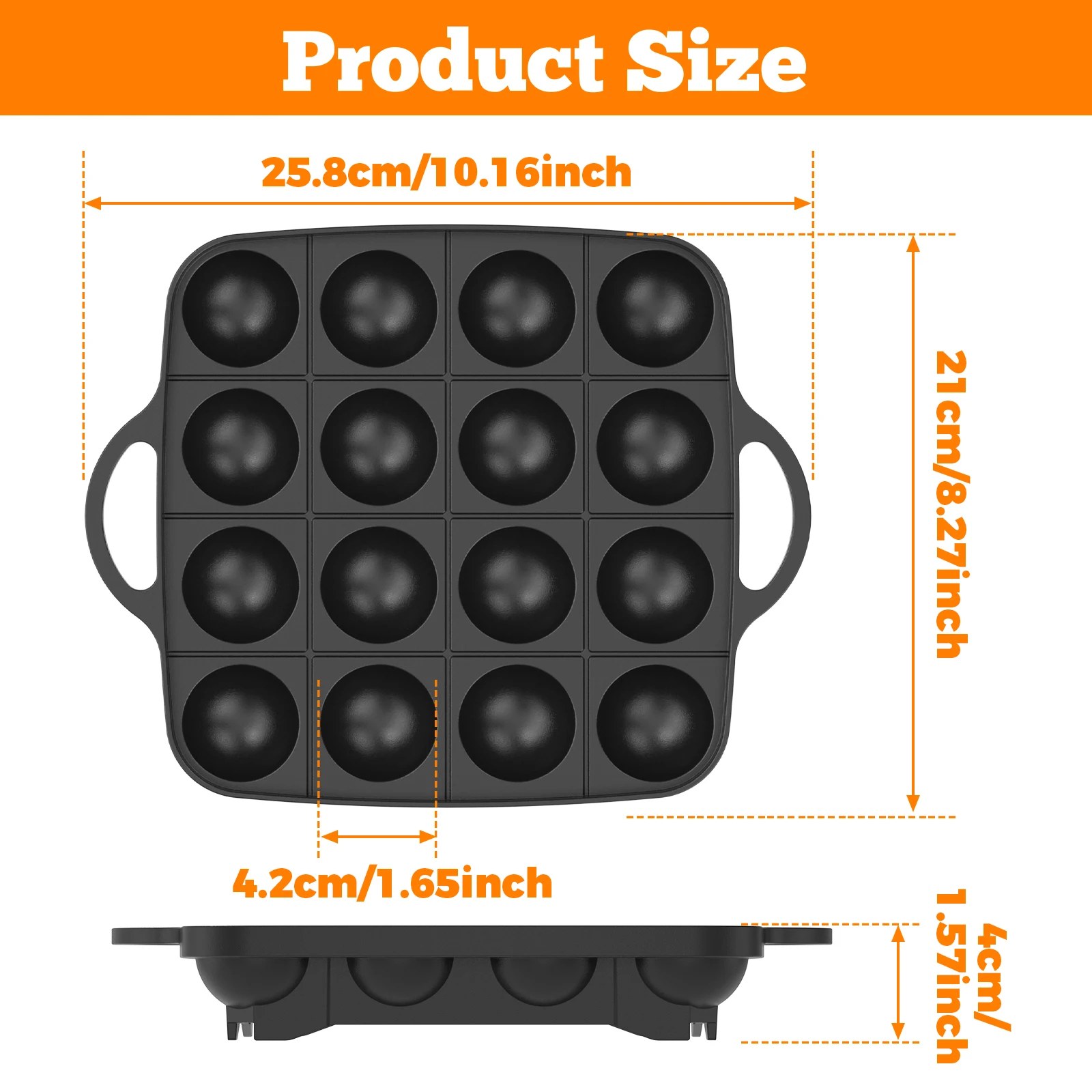16 Holes Takoyaki Pan Cast Alu - Takoyaki Grill Plate のレビューと価格