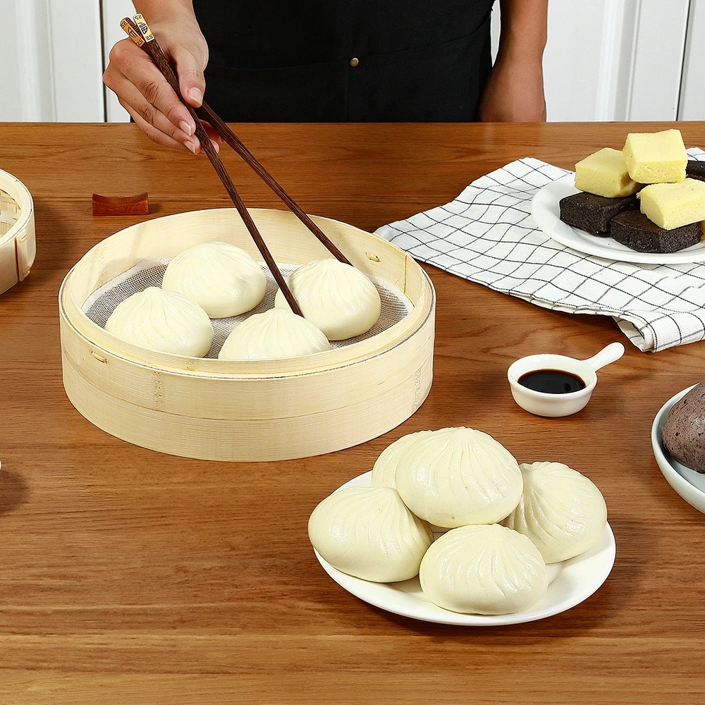 Bamboo Steamer Basket with Lid - Bao Steamer Bamboo のレビューと価格