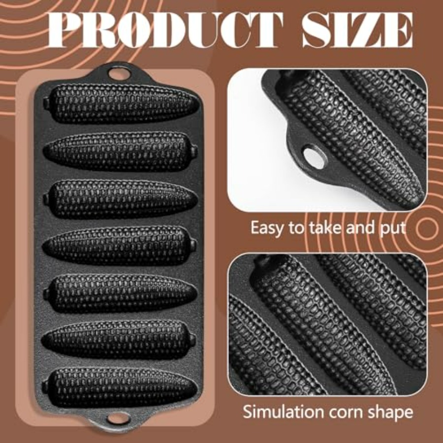 2 Pcs Cast Iron Corn Stick Pan - Cast Iron Corn のレビューと価格
