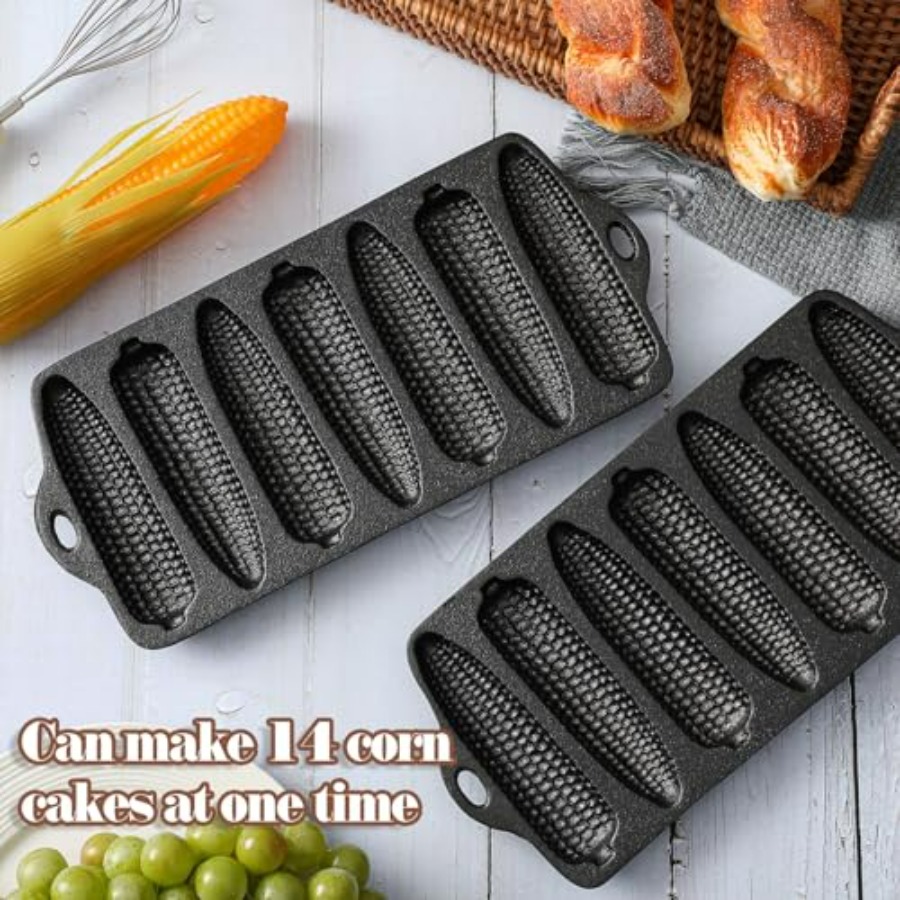 2 Pcs Cast Iron Corn Stick Pan - Cast Iron Corn のレビューと価格