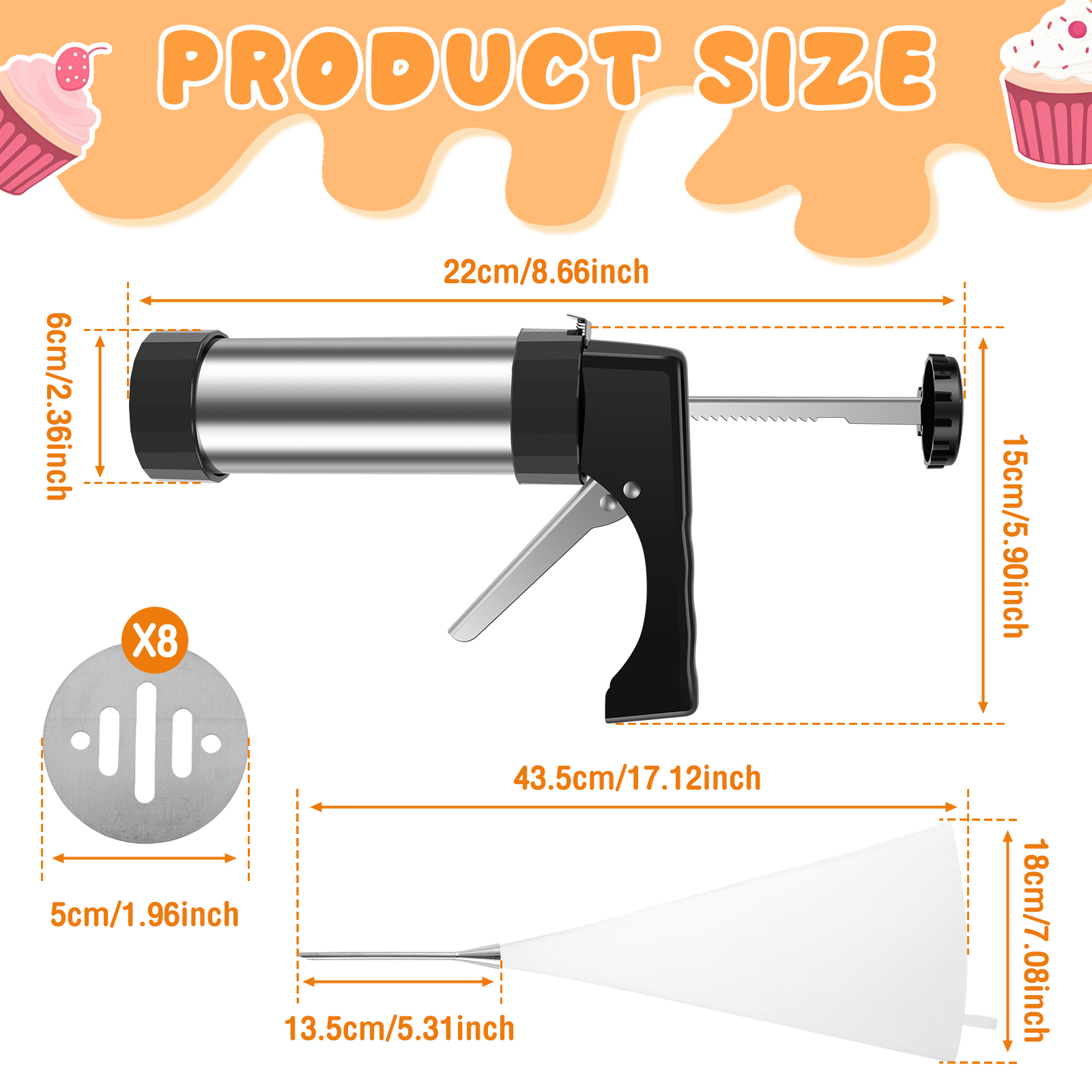 Stainless Steel Cookie Gun Chu - Churros Maker Gun のレビューと価格