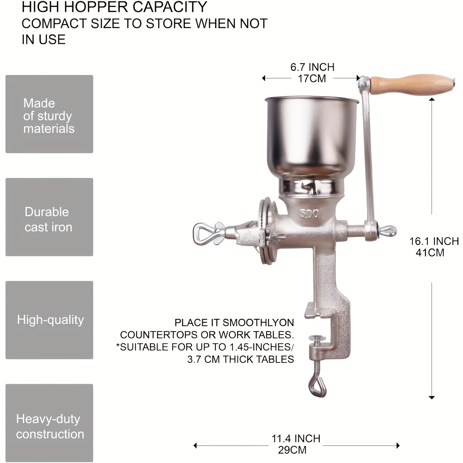 Heavy Duty Cast Iron Manual Gr - Cast Iron Corn のレビューと価格
