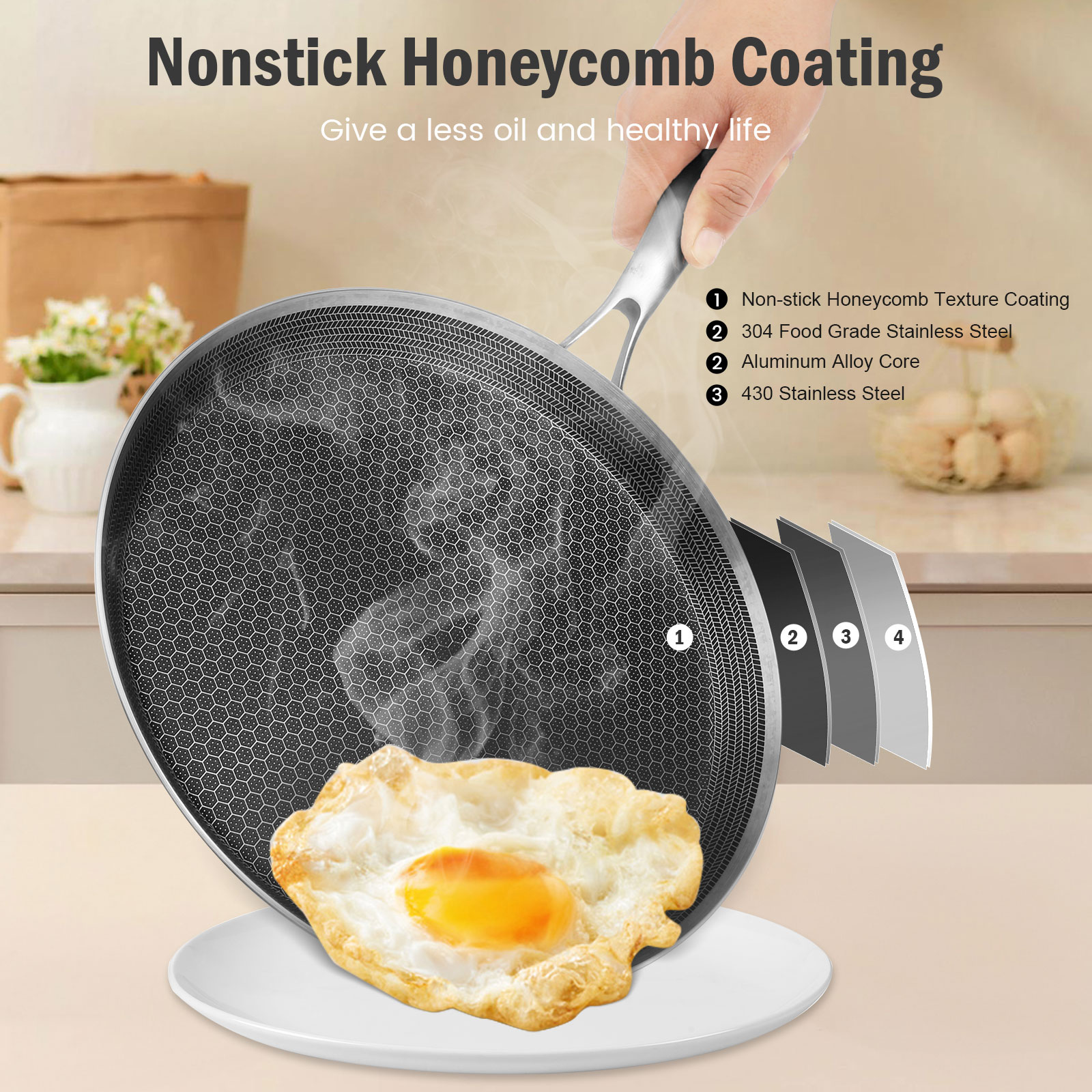 Stainless Steel Frying Pan Non - Danish Pancake Pan のレビューと価格