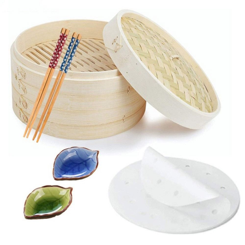Bamboo Steamer Basket with Lid - Bao Steamer Bamboo のレビューと価格