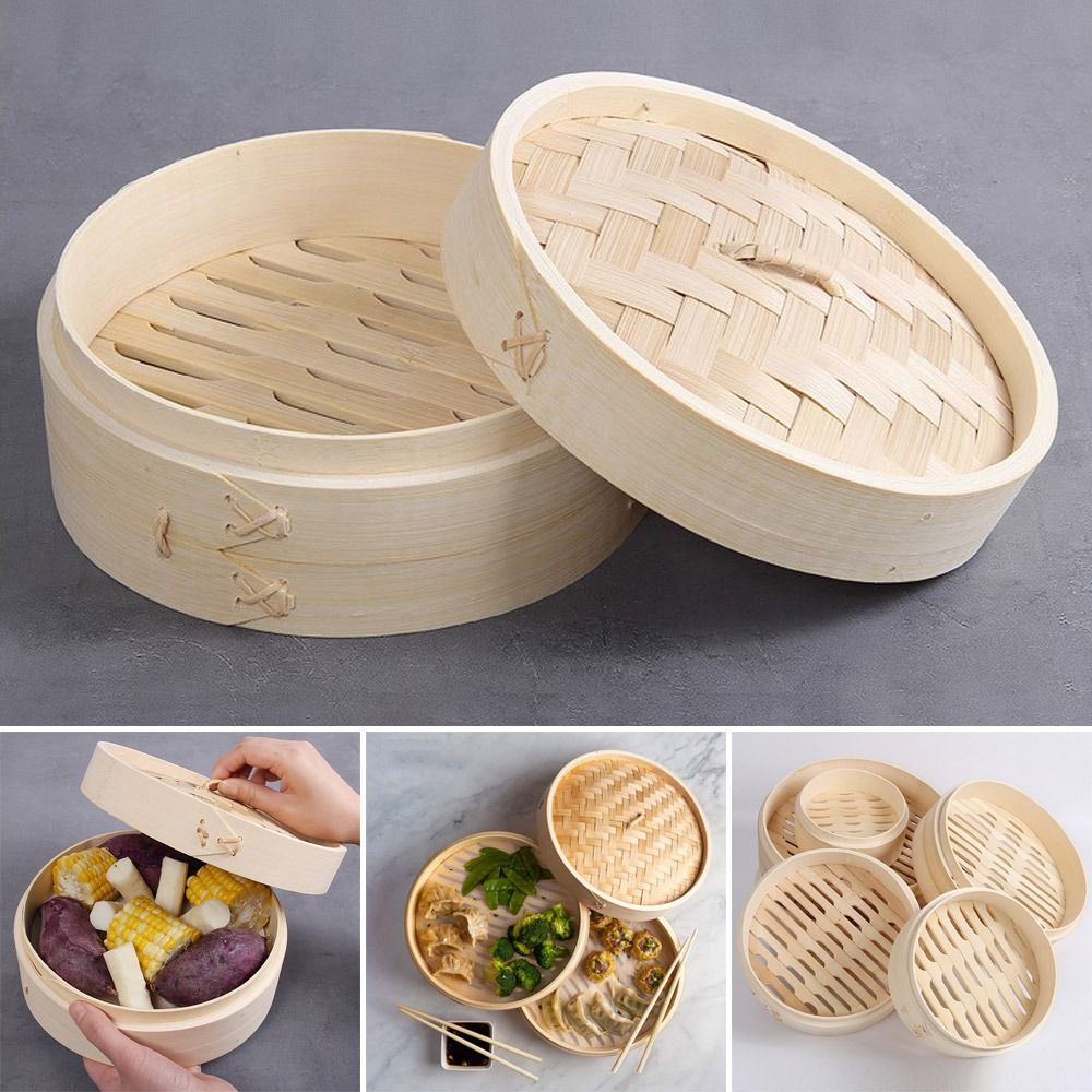 Bamboo Steamer Basket with Lid - Bao Steamer Bamboo のレビューと価格