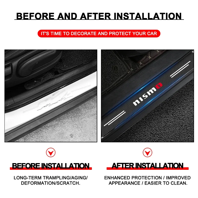 4Pcs Car Door Threshold Carbon - Crepe Pan Carbon のレビューと価格