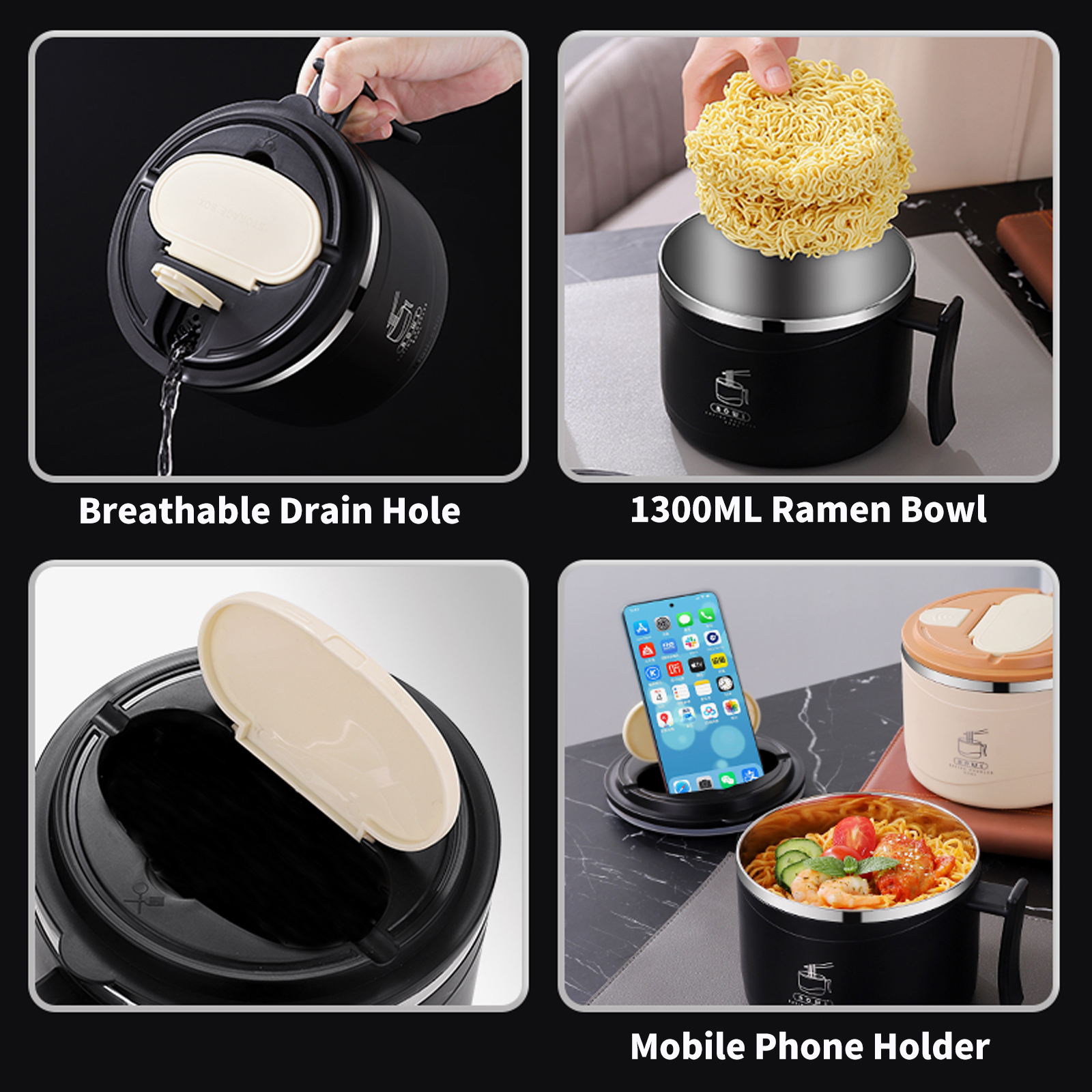 1300ml Ramen Bowl With Lid Sta - Dim Sum Basket のレビューと価格