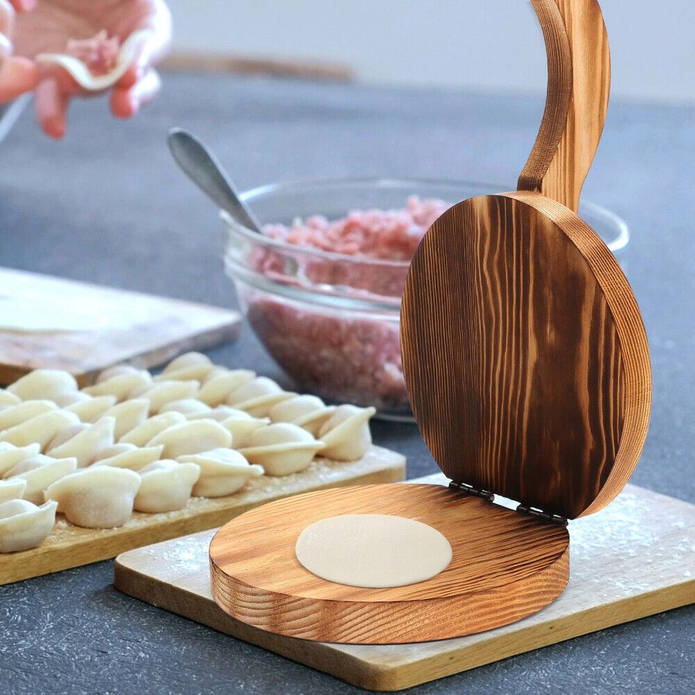 Wooden Dough Presser Chapati P - Dumpling Press Set のレビューと価格