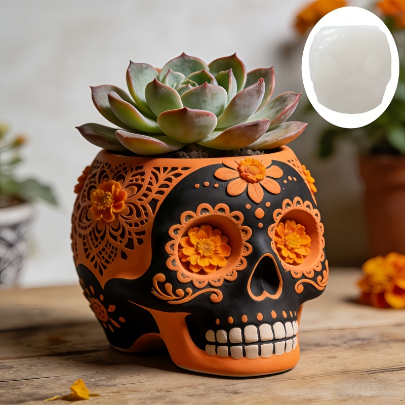 Flower relief skull succulent  - Potsticker Mold のレビューと価格
