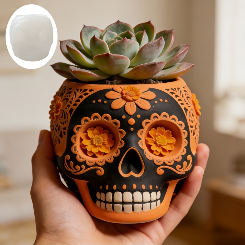 Flower relief skull succulent  - Potsticker Mold のレビューと価格