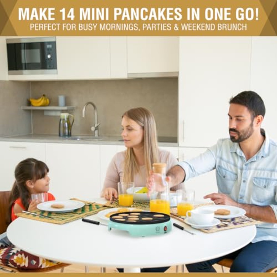 Mini Pancake Maker 14-Hole Ele - Mini Pancake Griddle のレビューと価格