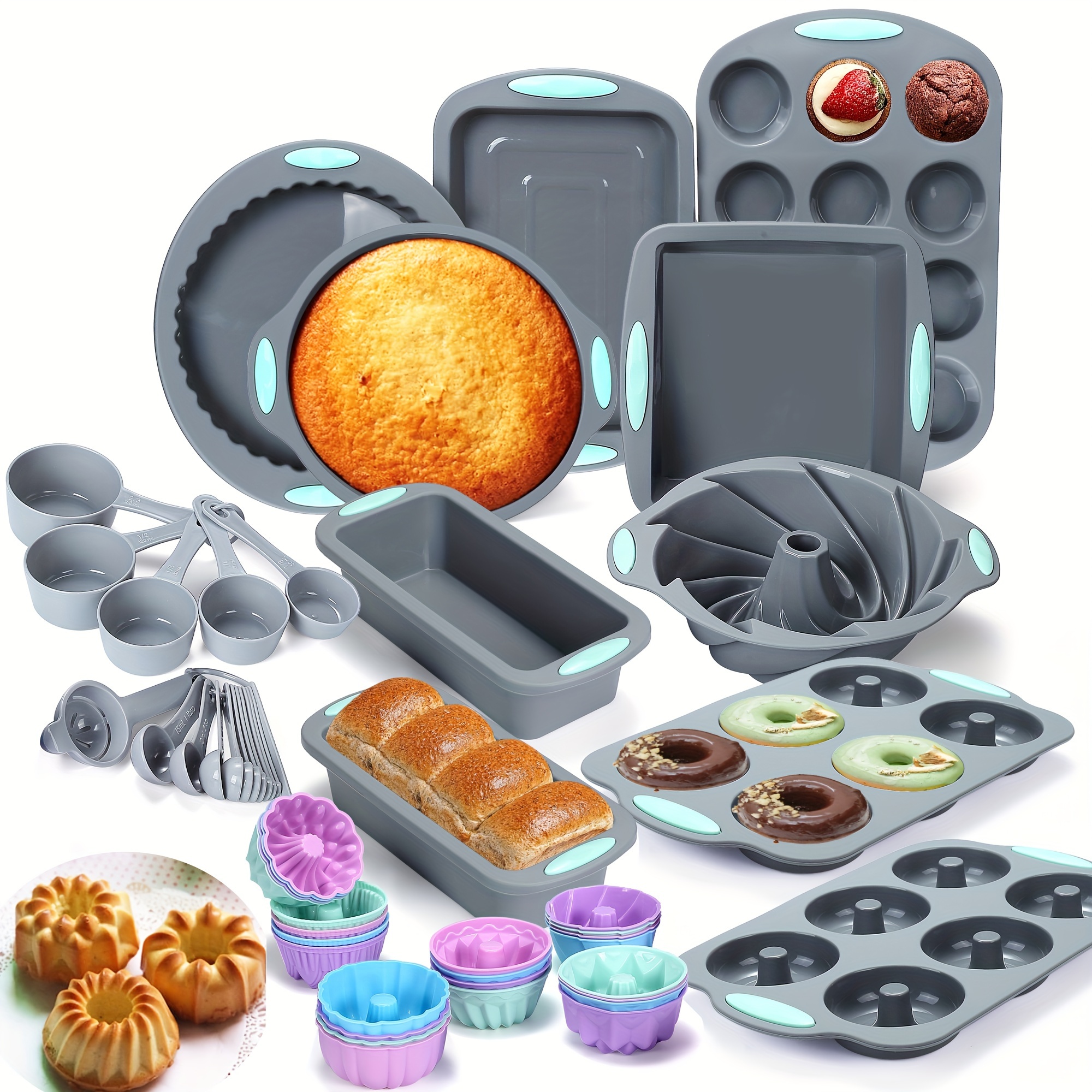 51 Pieces Silicone Baking Pan  - Donut Mold Silicone のレビューと価格