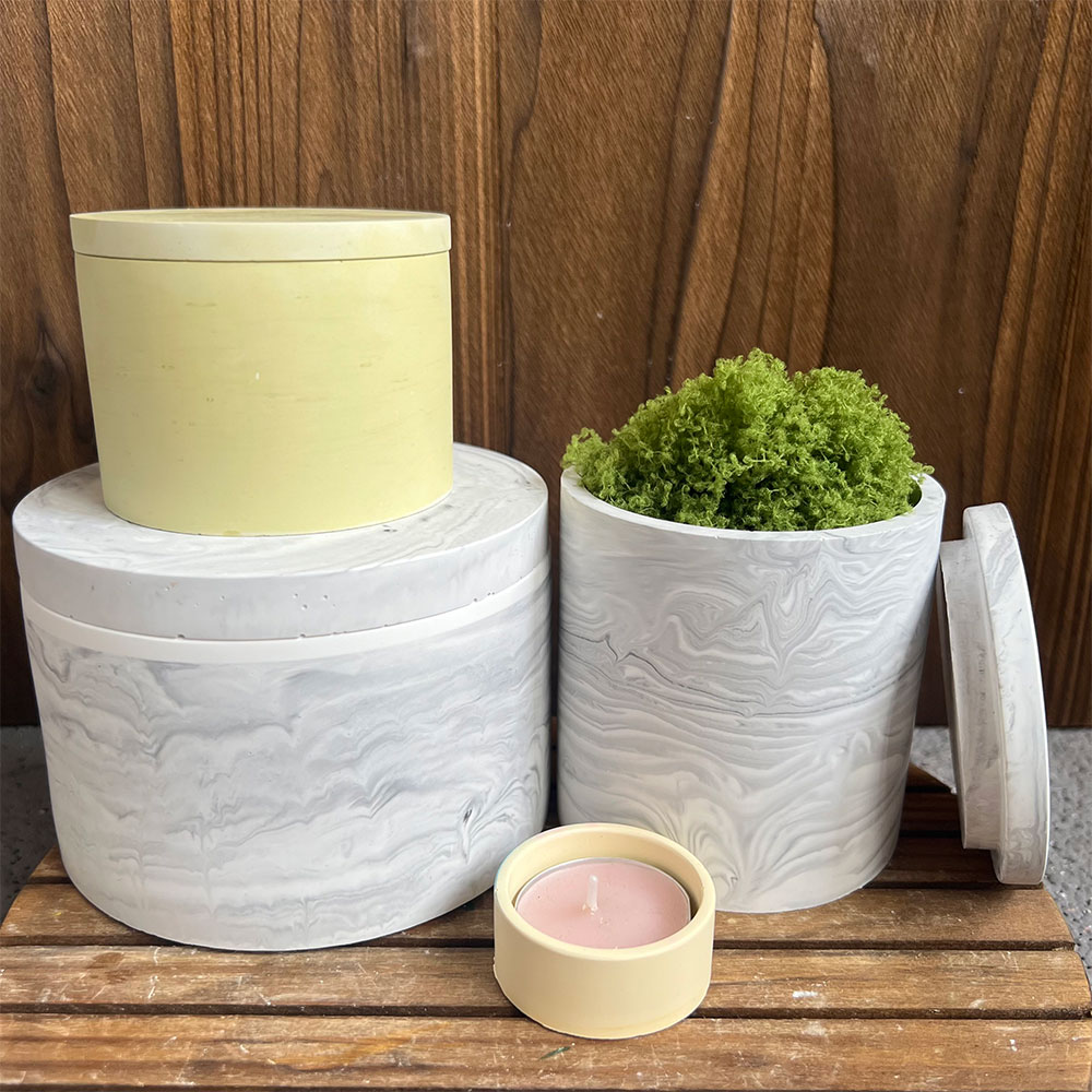 Round Cement Candle Canister S - Potsticker Mold のレビューと価格