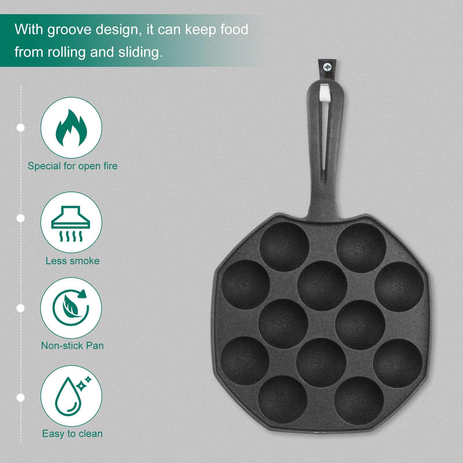 Takoyaki Pan 12 Molds Cast Iro - Takoyaki Grill Plate のレビューと価格