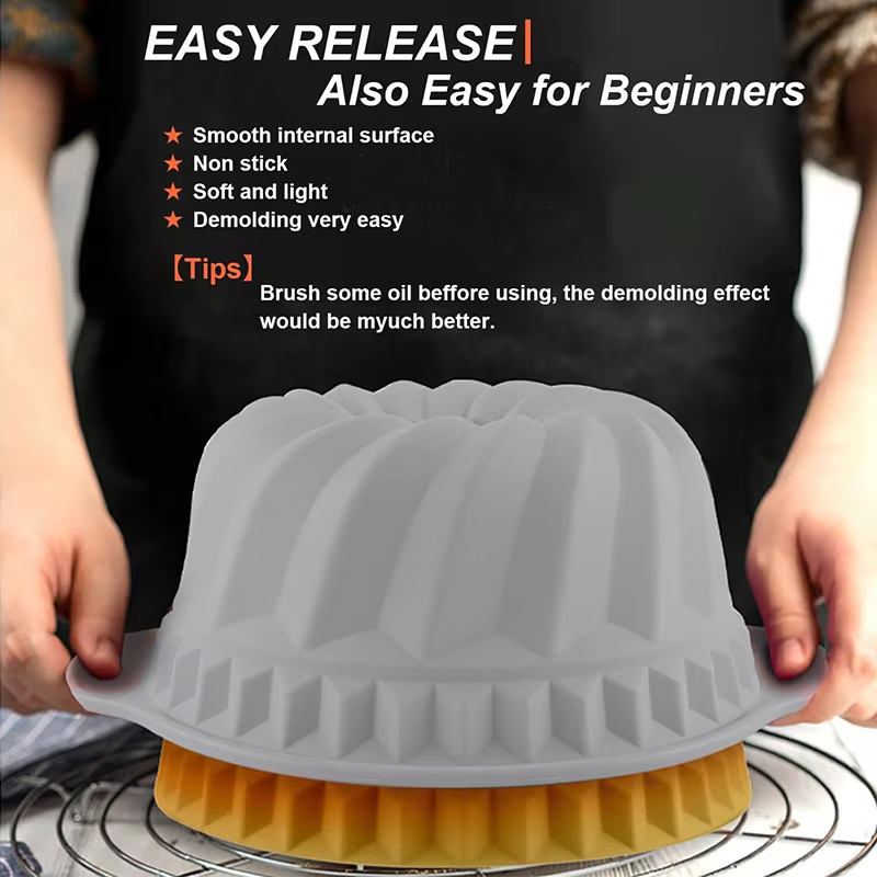 Silicone Fluted Cake Pans Non- - Donut Mold Silicone のレビューと価格