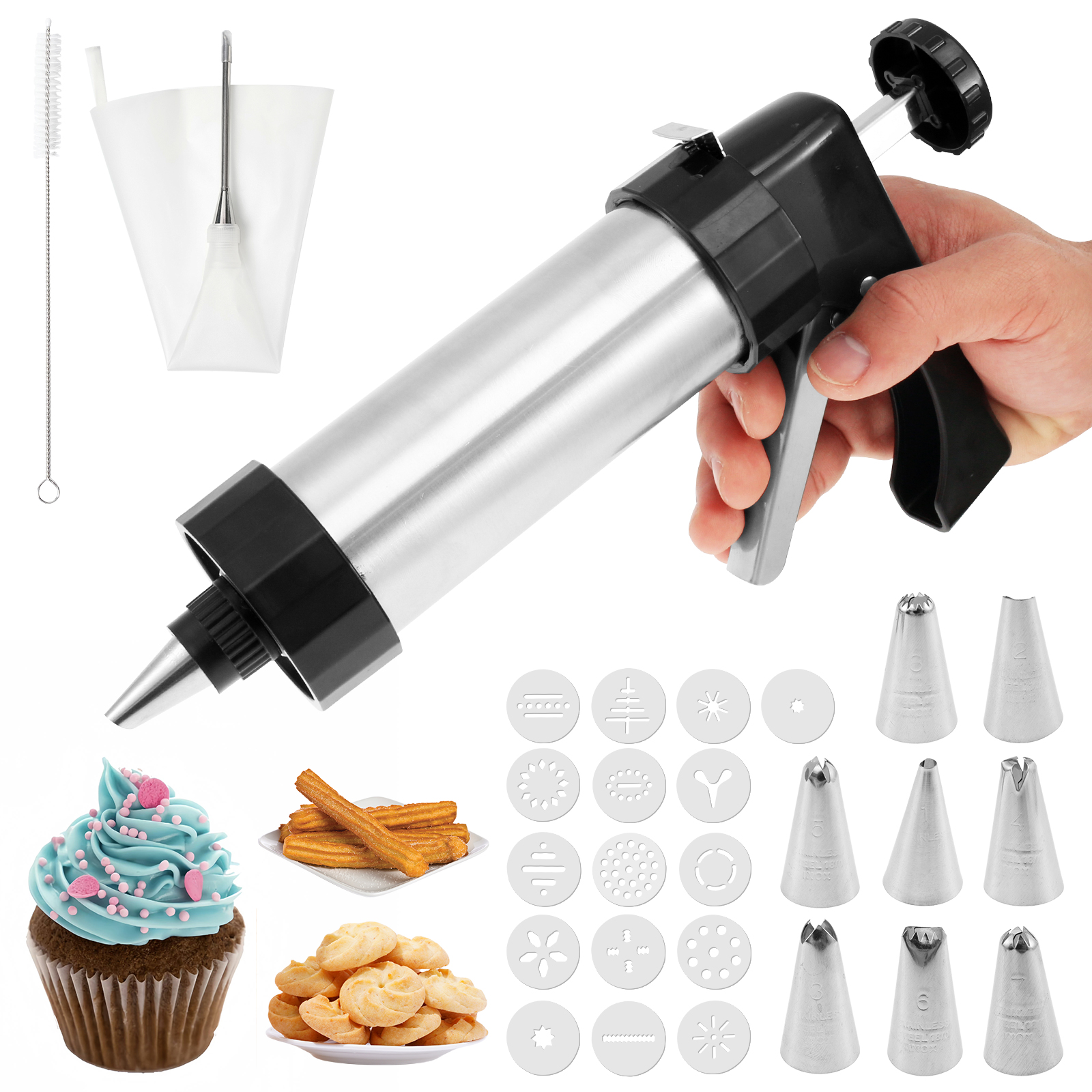 Stainless Steel Cookie Gun Chu - Churros Maker Gun のレビューと価格