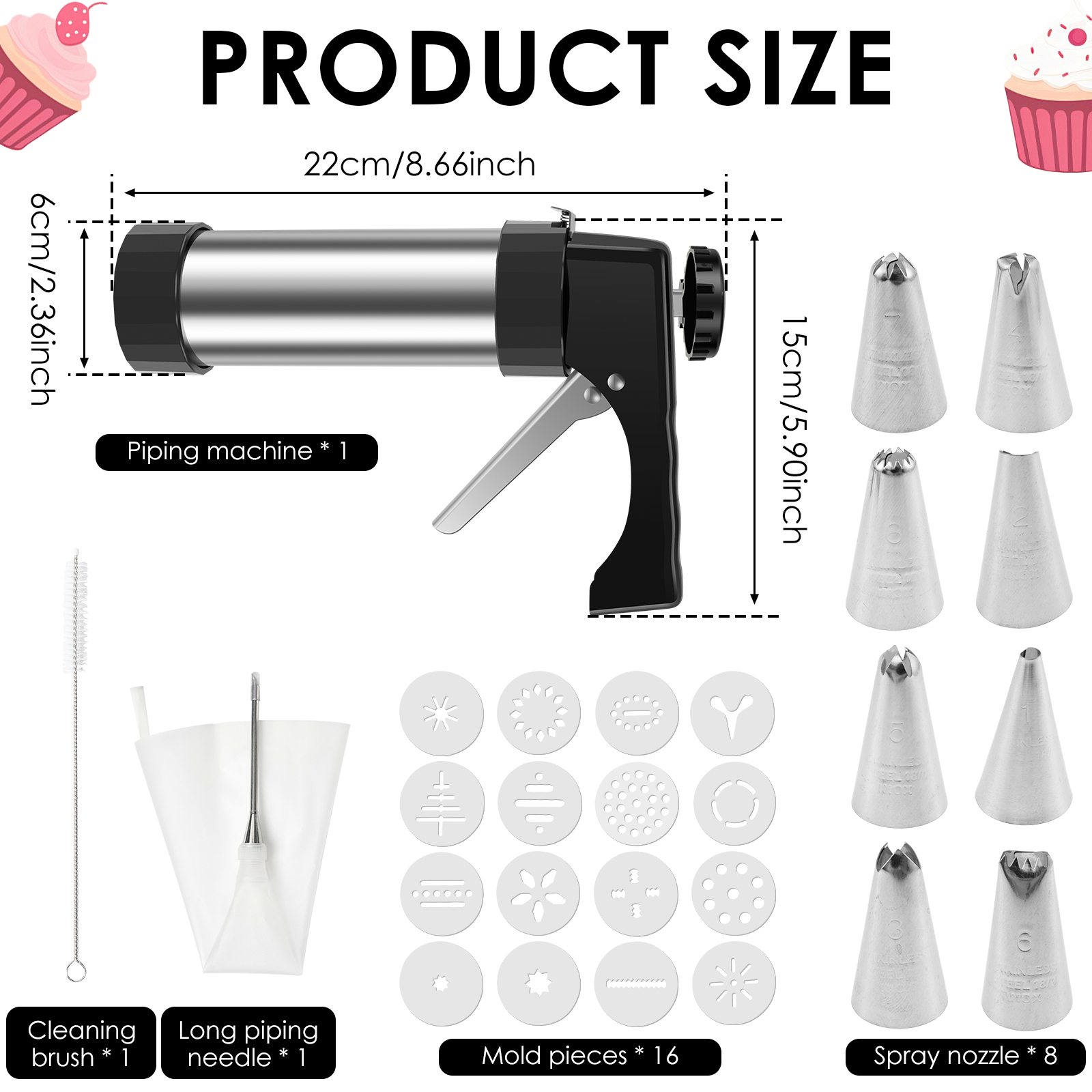 Stainless Steel Cookie Gun Chu - Churros Maker Gun のレビューと価格