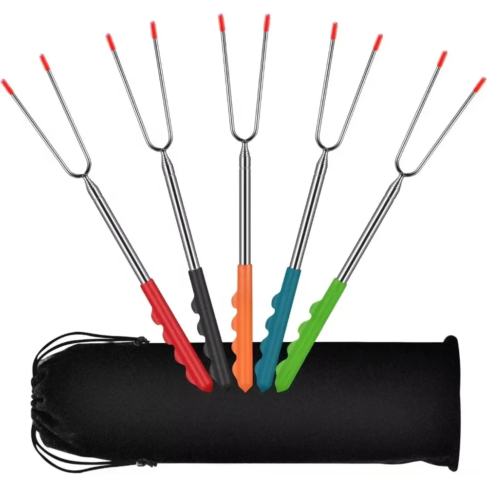 New BBQ Forks Telescopic  Barb - Corn Dog Stick のレビューと価格