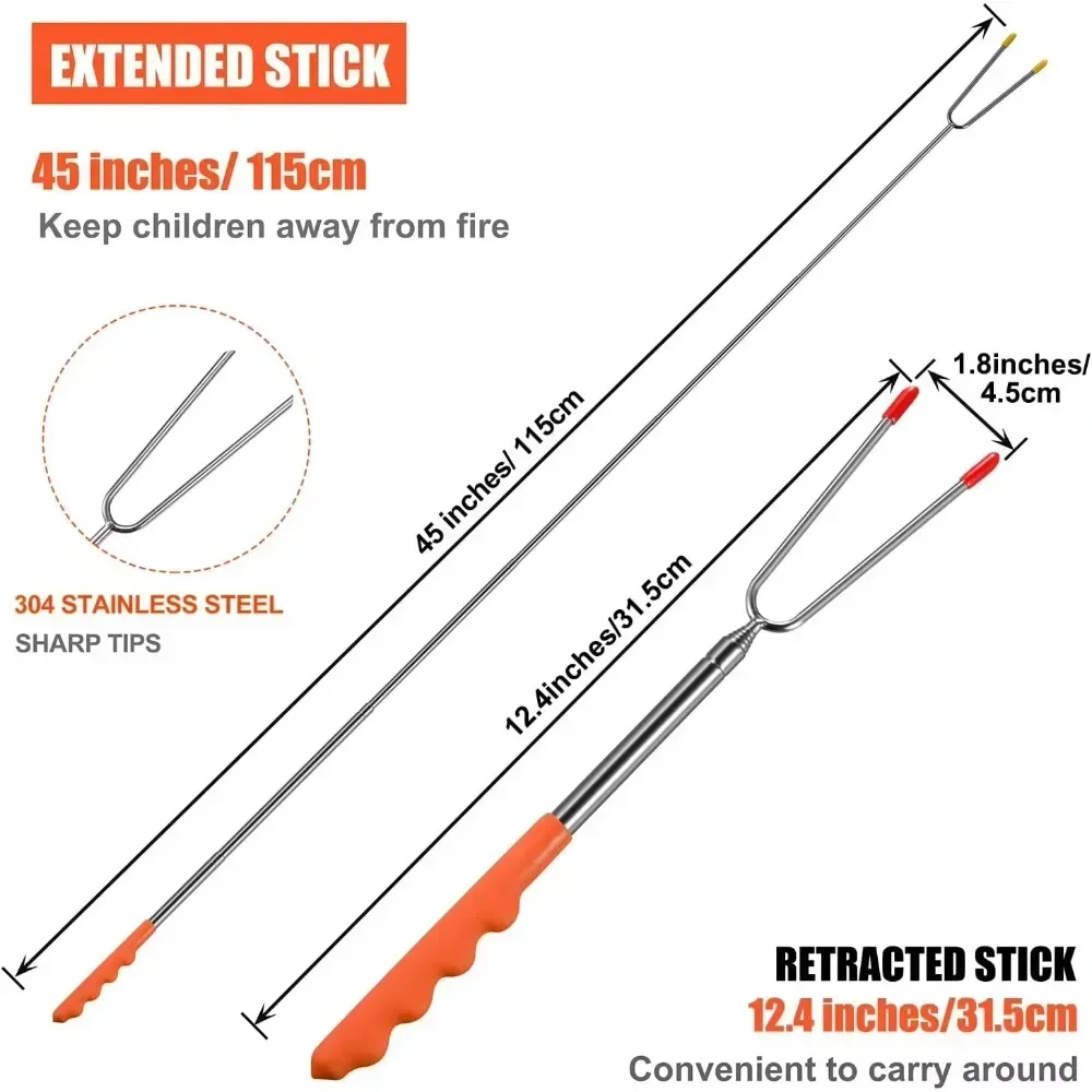 New BBQ Forks Telescopic  Barb - Corn Dog Stick のレビューと価格