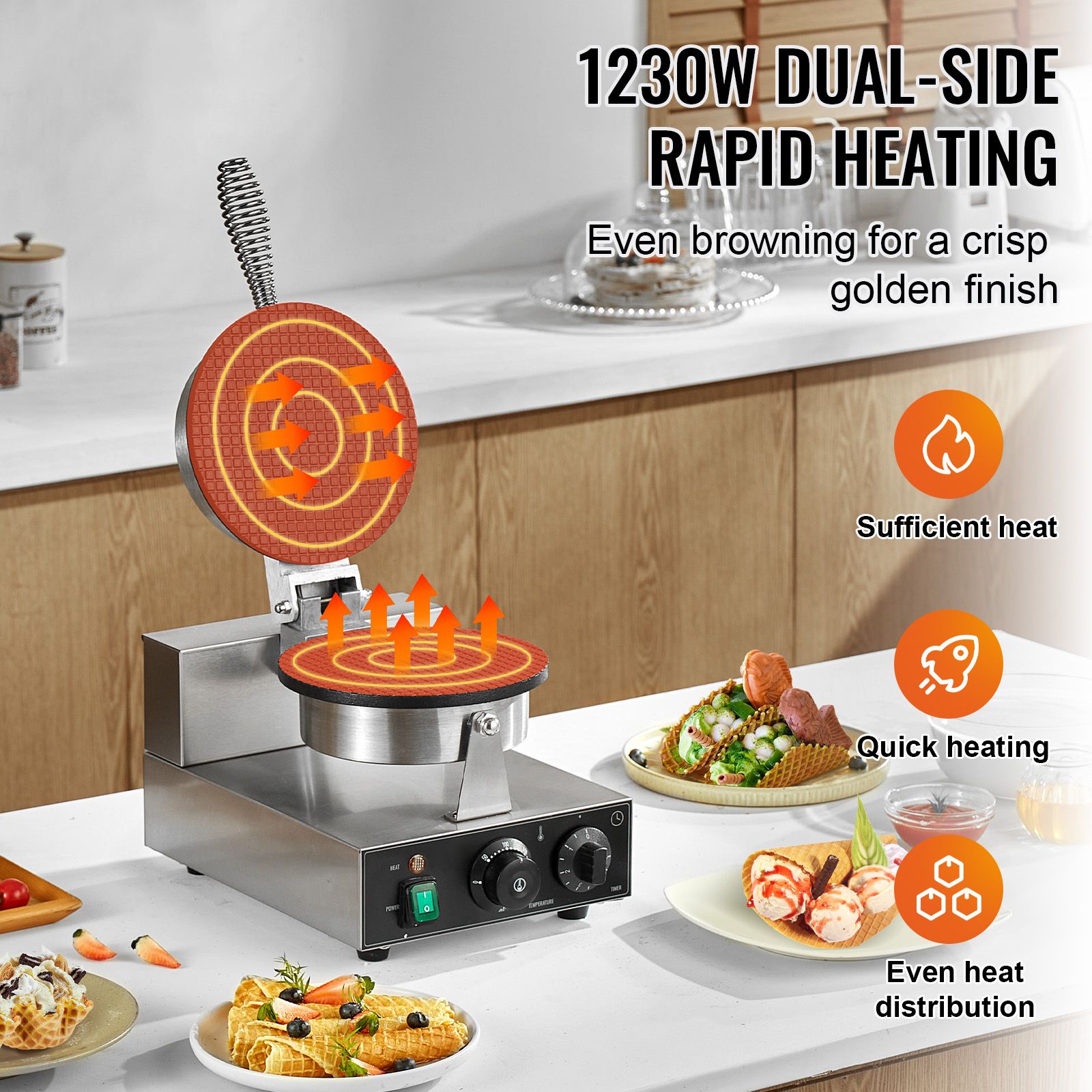 Electric Ice Cream Cone Maker, - Waffle Cone Maker のレビューと価格